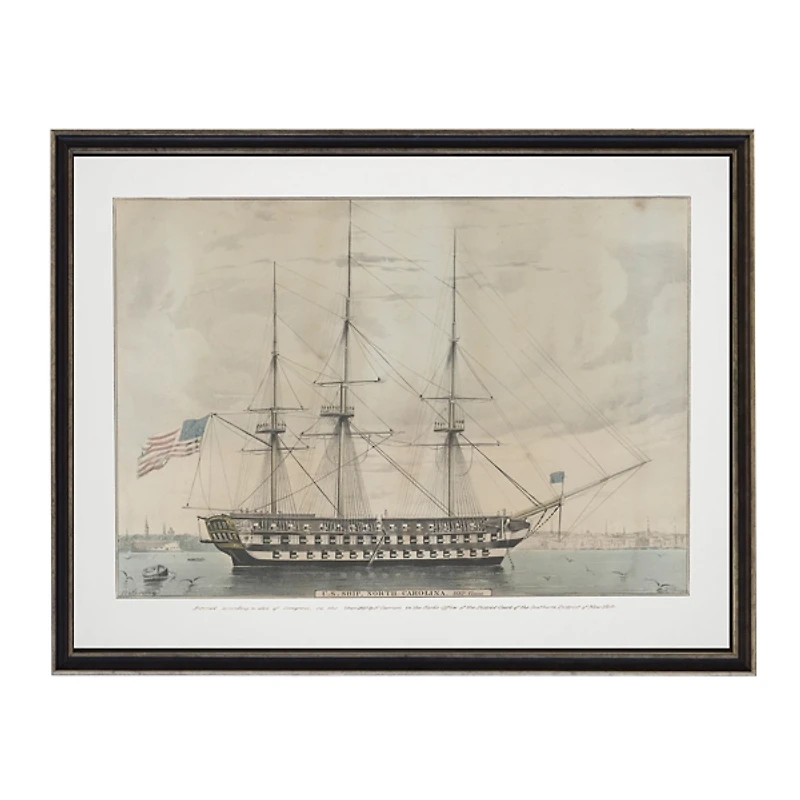 North Carolina United States Ship Framed Art Print