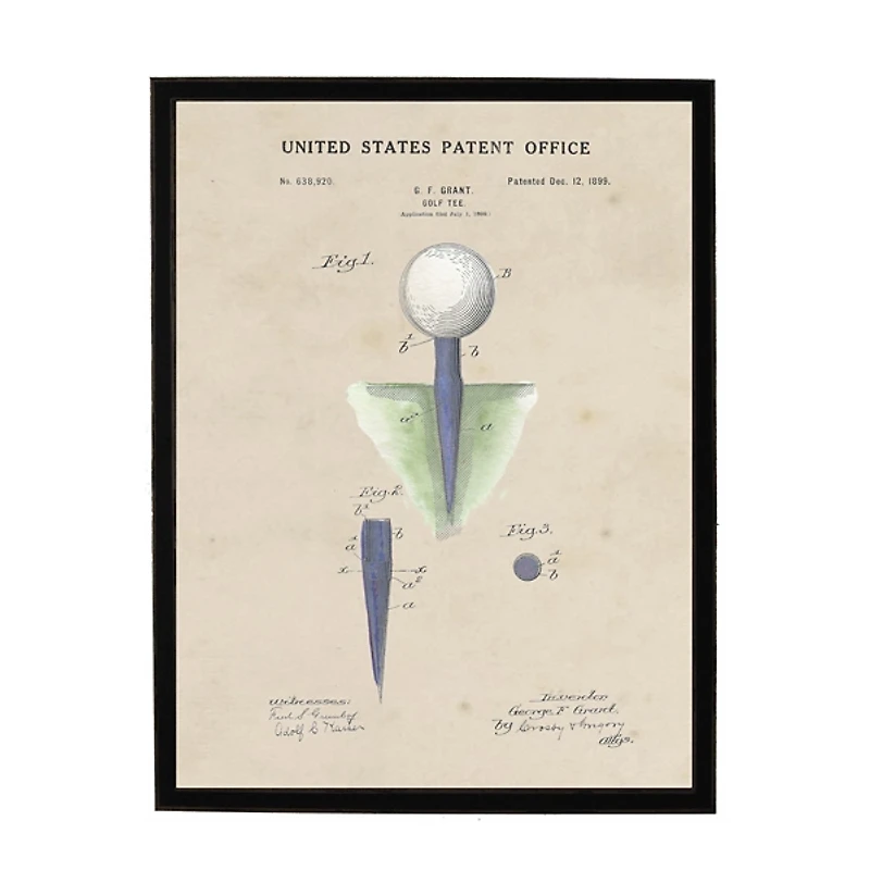 Golf Tee Patent Framed Art Print