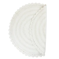 White Large Crochet Round Bath Mat