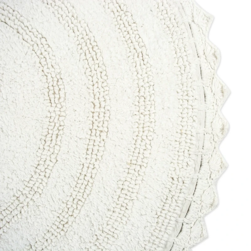 White Large Crochet Round Bath Mat