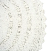White Large Crochet Round Bath Mat