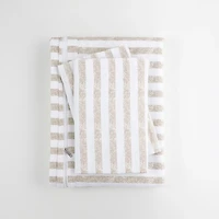 Ivory Rugged Stripes Puffed 3-pc. King Duvet Set