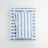 Navy Rugged Stripes Puffed 3-pc. Queen Duvet Set