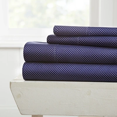 Navy Hearts 4-pc. Full Sheet Set