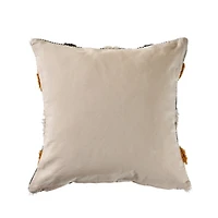Gray and Orange Tufted Accent Pillow