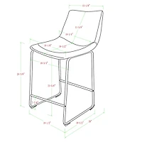 Gray Faux Leather Counter Stools, Set of 2