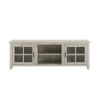 Birch Wood and Glass Door TV Stand