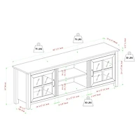 Birch Wood and Glass Door TV Stand