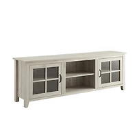 Birch Wood and Glass Door TV Stand