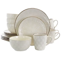 Cream Embossed 16-pc. Dinnerware Set