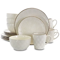 Cream Embossed 16-pc. Dinnerware Set