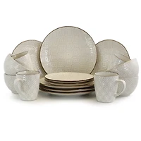 Cream Embossed 16-pc. Dinnerware Set