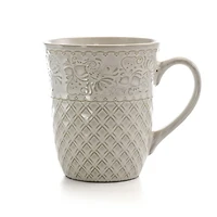 Cream Lotus Pattern 16-pc. Square Dinnerware Set