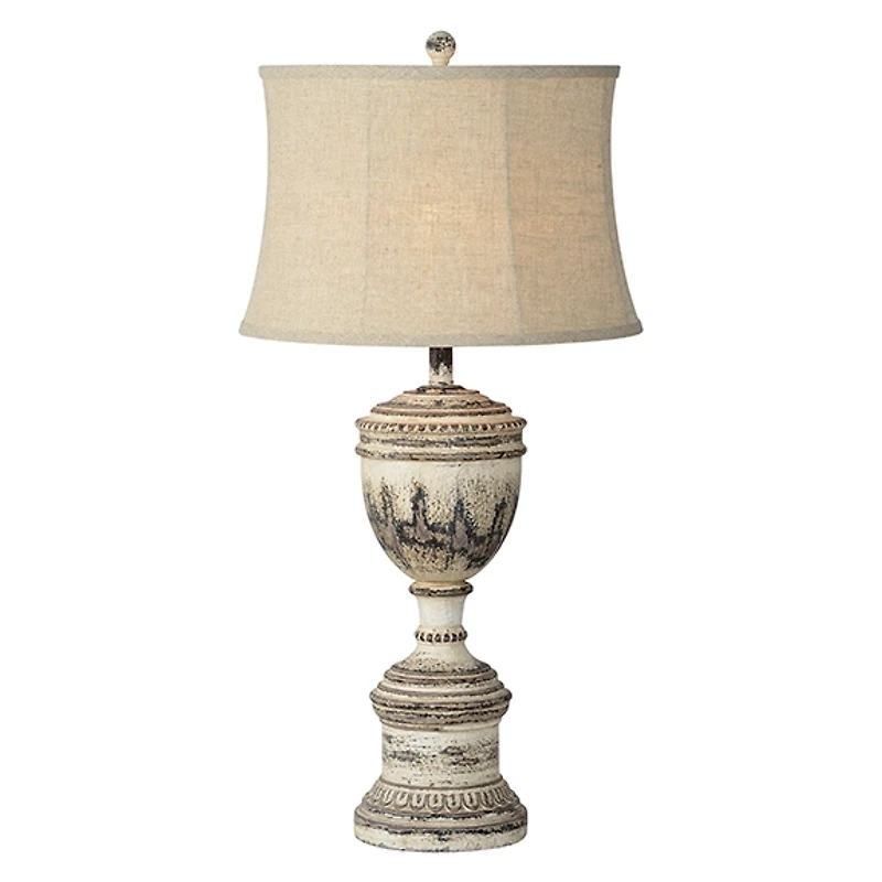 Distressed White Dana Table Lamps, Set of 2