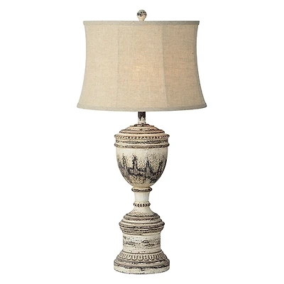 Distressed White Dana Table Lamps, Set of 2