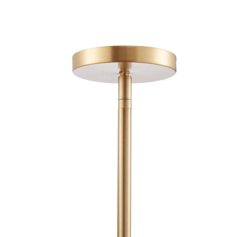 White Shell and Gold Metal Layered Chandelier