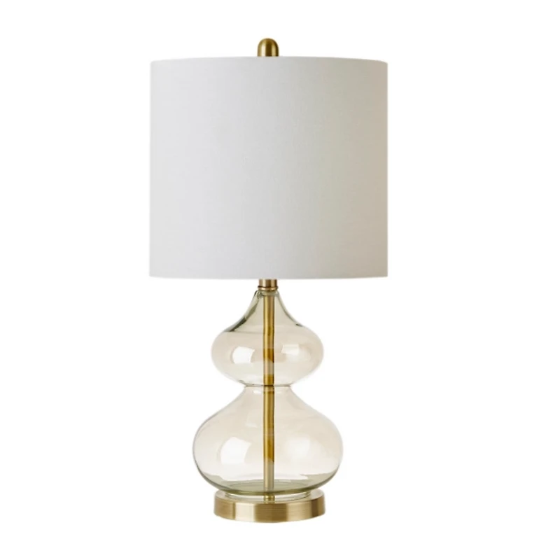 Gold Curved Glass Table Lamps, Set of 2