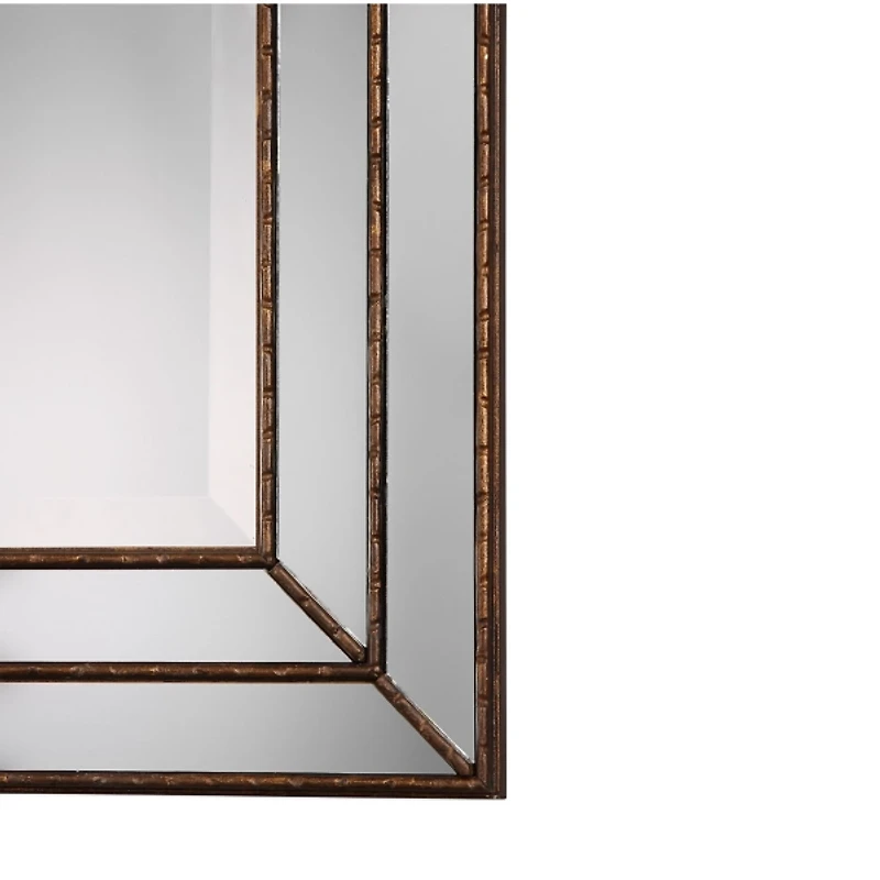 Bronze Metallic Grooved Texture Wall Mirror