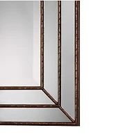 Bronze Metallic Grooved Texture Wall Mirror