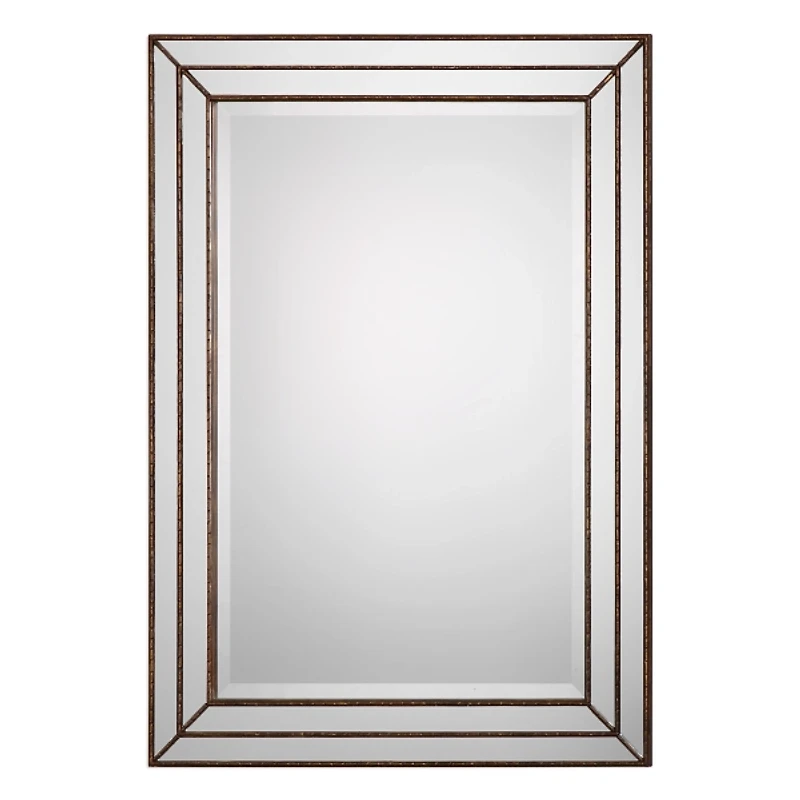 Bronze Metallic Grooved Texture Wall Mirror