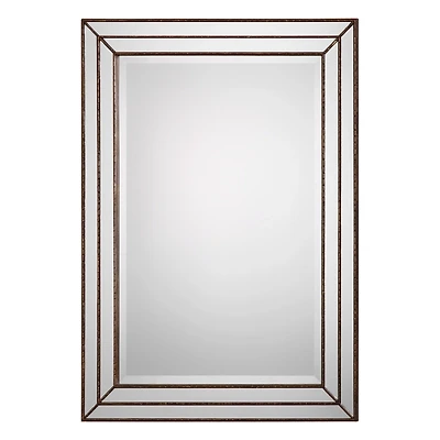 Bronze Metallic Grooved Texture Wall Mirror