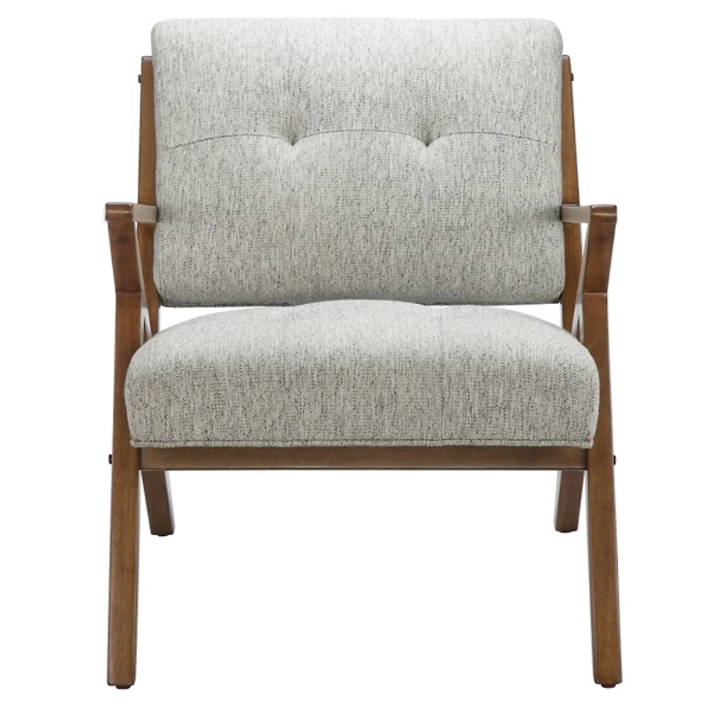 Gray Upholstered Angled Wood Frame Armchair