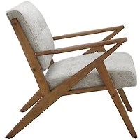 Gray Upholstered Angled Wood Frame Armchair