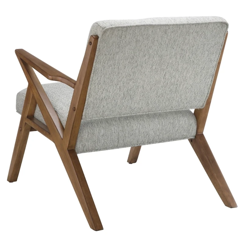 Gray Upholstered Angled Wood Frame Armchair