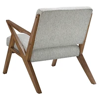 Gray Upholstered Angled Wood Frame Armchair