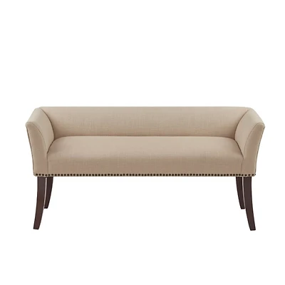 Cream Low Back Flared Arms Bench