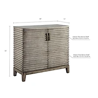 Distressed Gray Linear 2-Door Wooden Chest