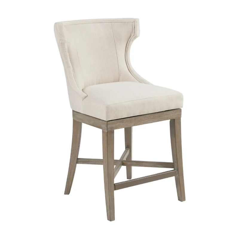 Cream Wingback Swivel Seat Counter Stool