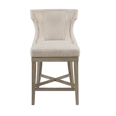 Cream Wingback Swivel Seat Counter Stool