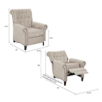 Tufted Back Nailhead Trim Recliner Armchair