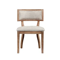 Beige Curved Back Dining Chairs, Set of 2