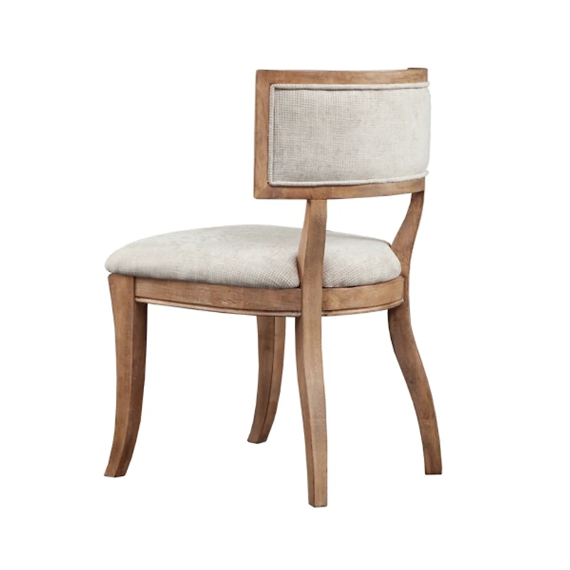 Beige Curved Back Dining Chairs, Set of 2