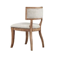 Beige Curved Back Dining Chairs, Set of 2