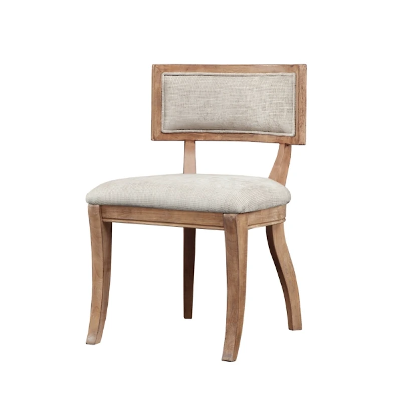 Beige Curved Back Dining Chairs, Set of 2