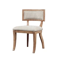 Beige Curved Back Dining Chairs, Set of 2
