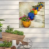 Bright Pots Outdoor Canvas Art Print
