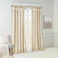 Tan Twist Top Curtain Panel, 108 in.