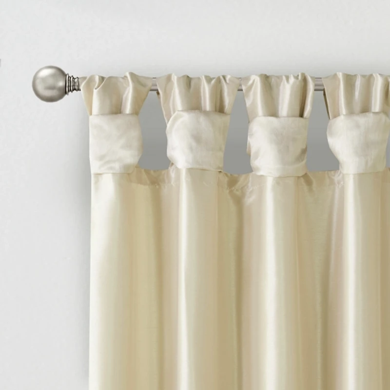 Tan Twist Top Curtain Panel, 108 in.