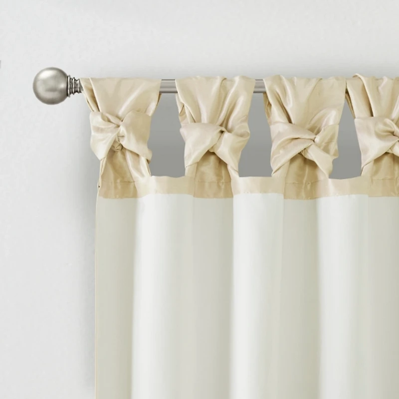 Tan Twist Top Curtain Panel, 108 in.