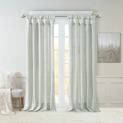Light Blue Twist Top Curtain Panel, 108 in.