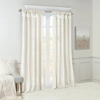 White Twist Top Curtain Panel, 120 in.