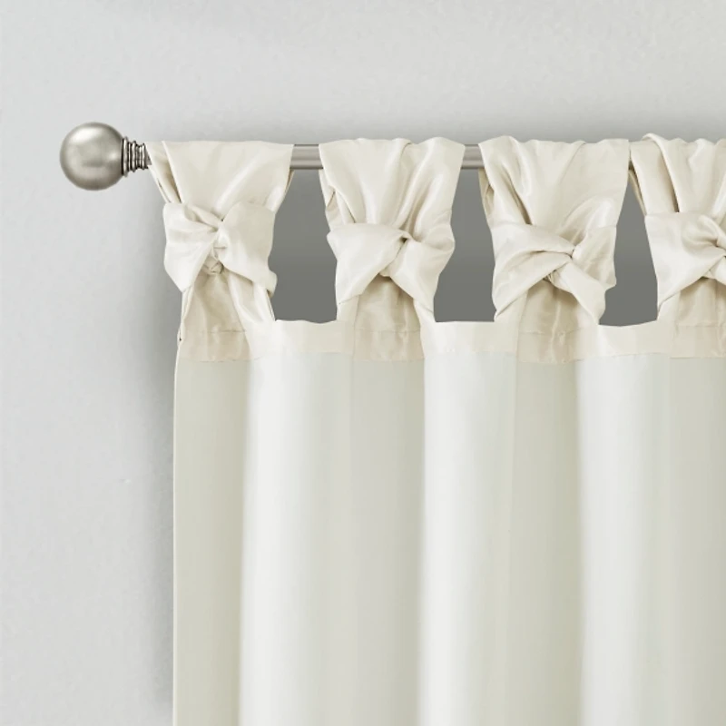 White Twist Top Curtain Panel, 120 in.