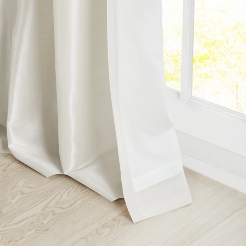 White Twist Top Curtain Panel, 120 in.