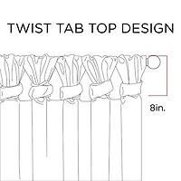 White Twist Top Curtain Panel, 120 in.