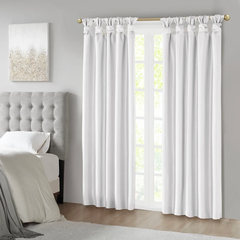 White Total Blackout Curtain Panel, 95 in.