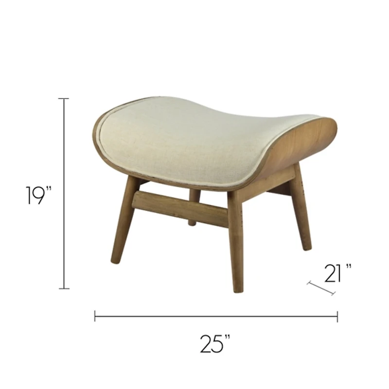 Mid-Century Modern Saddle Seat Ottoman